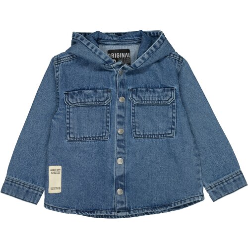 Джинсовая куртка Staccato, демисезон/лето, средней длины, капюшон, карманы, манжеты, размер 116/122, синий