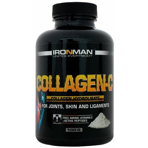 фото Гидролизат коллагена, порошок/ironman, collagen-c, 100г/для суставов, кожи и волос