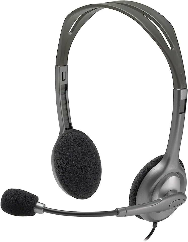 Наушники с микрофоном Logitech H110 темно-серый 1.8м накладные оголовье 981-000472