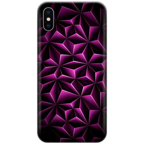 фото Re:pa накладка transparent для apple iphone xs / x с принтом "лиловый узор"