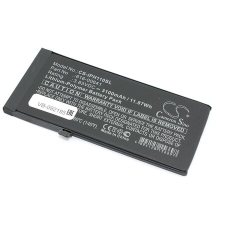 Аккумулятор (аккумуляторная батарея, АКБ) CameronSino CS-IPH110SL для Apple iPhone 11, 3.83В, 3100мАч, 11.87Вт, Li-Polymer