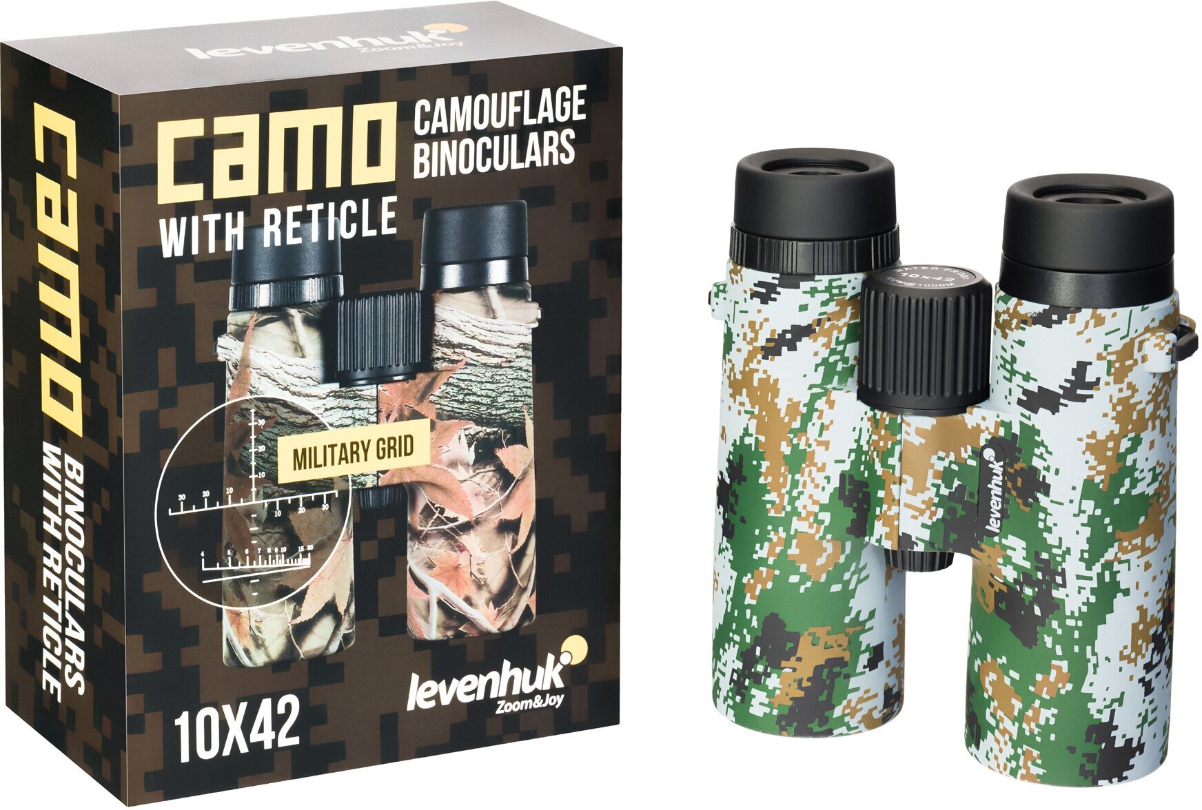 Levenhuk (Левенгук) Бинокль Levenhuk Camo Dots 10x42 с сеткой