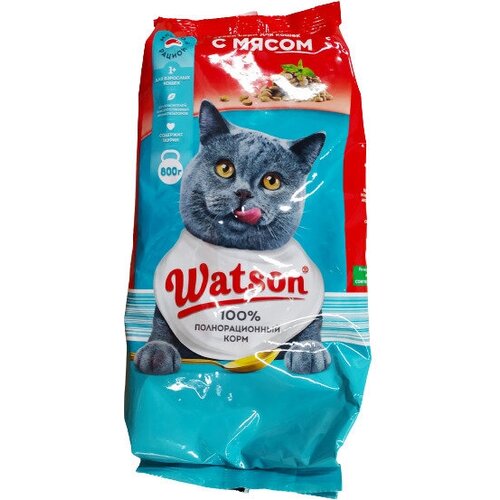 Watson/ Сухой корм для взрослых кошек с мясом/ 1 уп. 800гр.