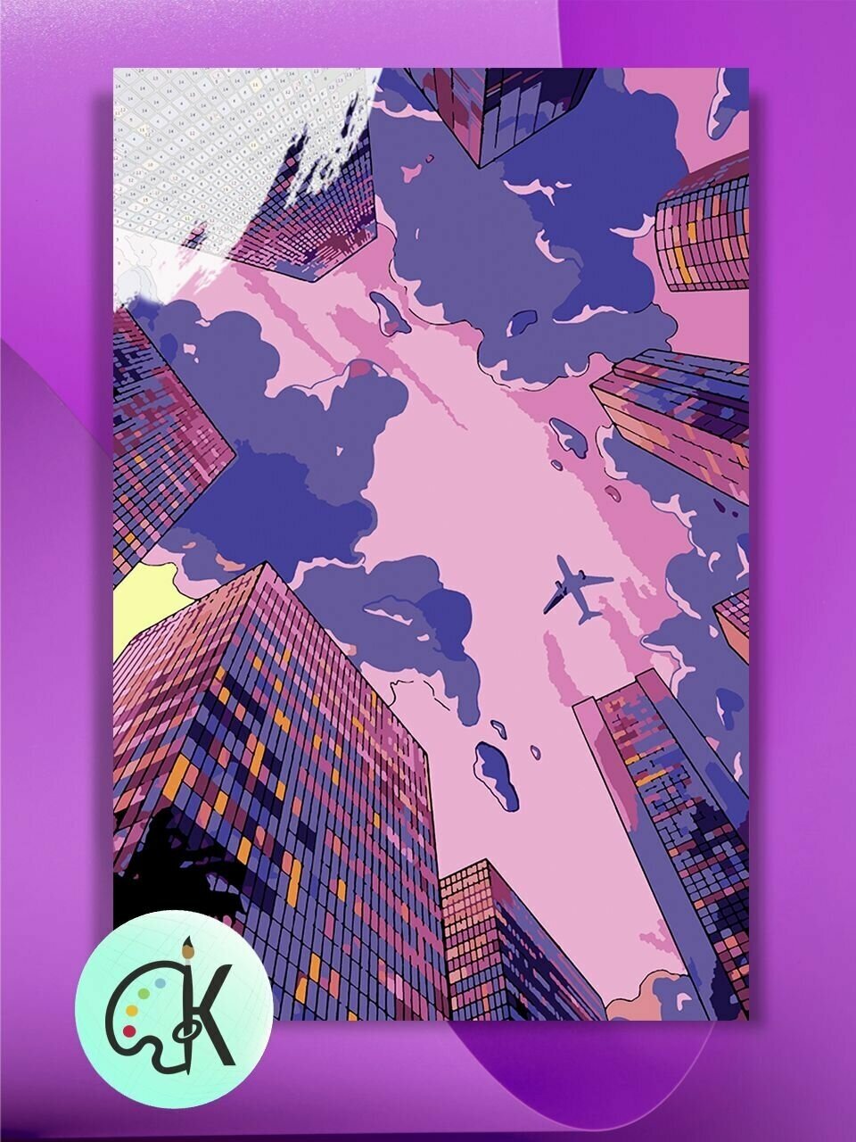 Картина по номерам на холсте Город Pink 40 х 60 см