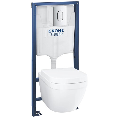 Унитаз с инсталляцией подвесной Grohe Euro Ceramic 39536000 с горизонтальным выпуском хром унитаз с инсталляцией подвесной grohe bau ceramic 39351000 38721001 с горизонтальным выпуском хром