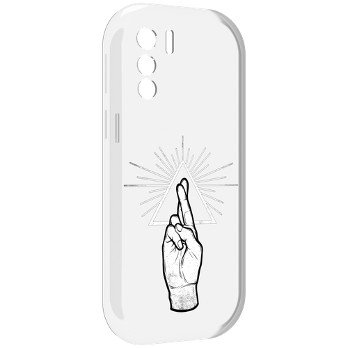 Чехол MyPads черно белая рука для UleFone Note 13P задняя-панель-накладка-бампер