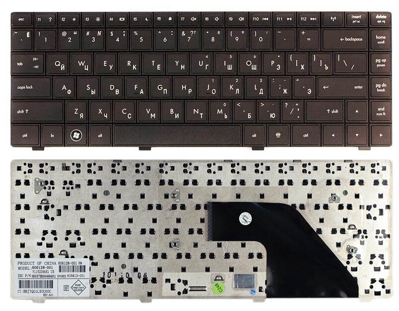 Клавиатура для ноутбука HP Compaq 606128-251 русская черная 1200₽