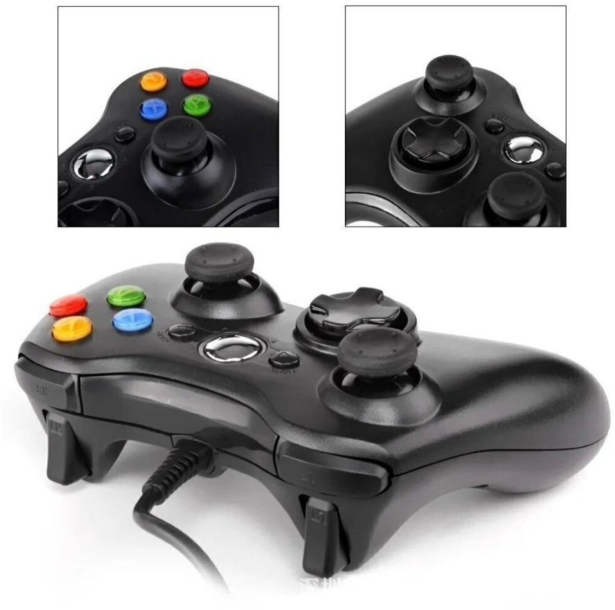 Геймпад (джойстик) проводной Xbox 360 черный