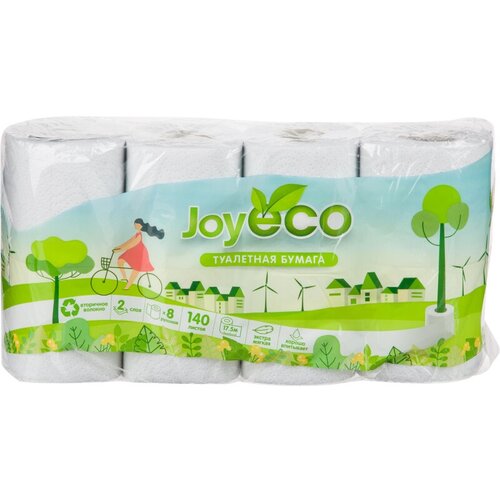 Бумага туалетная JOY ECO белая втор 2сл 17,5м 8 шт/уп_Л