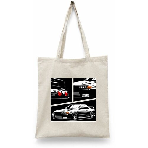 фото Сумка-шоппер унисекс каждому своё "jdm/япония/машины/skyline" черная