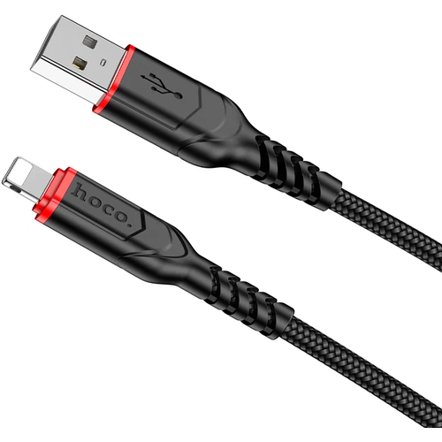 Кабель HOCO X59 USB-Lightning 2.4A Fast Charging 2 м, черный кабель hoco hc 44876 x59 usb lightning 1 м 1 шт черный