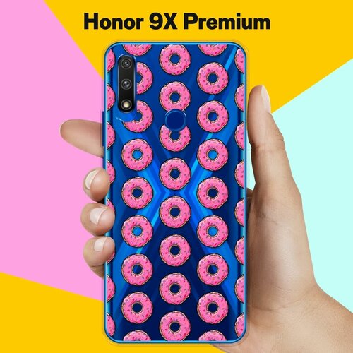 Силиконовый чехол Пончики на Honor 9X Premium силиконовый чехол сердца на honor 9x premium