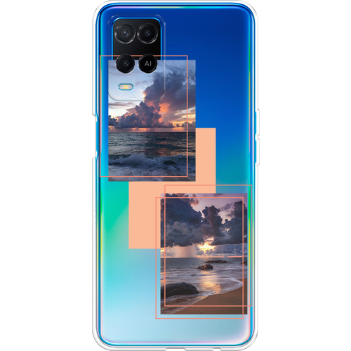 Силиконовый чехол на Oppo A54 / Оппо A54 Sky collage, прозрачный силиконовый чехол на oppo a54 оппо a54 синяя снежная гора прозрачный