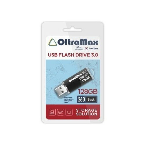 Флеш-накопитель 128Gb OltraMax 260, USB 3.0, пластик, чёрный