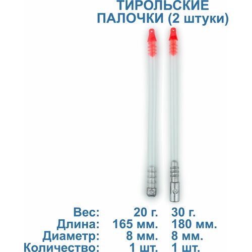 Тирольские палочки, груз донный 20, 30г.