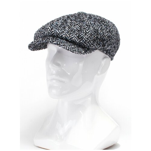 фото Кепка antar 046914тч из шерстяной ткани, размер 58-59, черный/белый