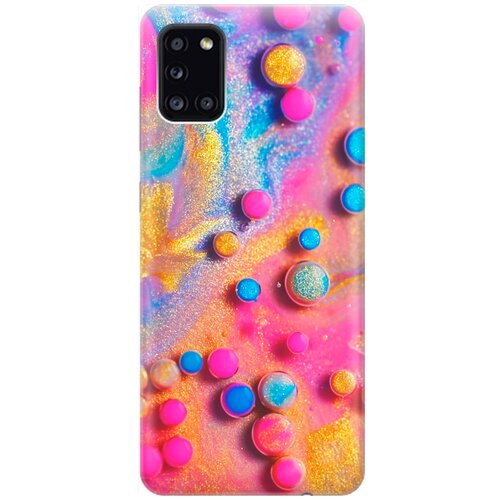 фото Re:pa накладка transparent для samsung galaxy a31 с принтом "разноцветные капли красок"