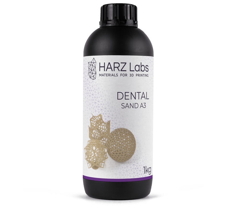 Фотополимер HARZ Labs Dental Sand (A3), бежевый (1000 гр)