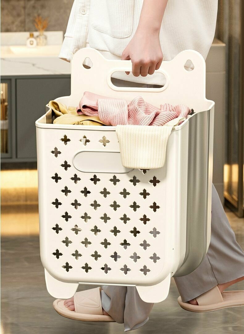 фото Корзина для белья, игрушек, хранения и одежды, корзина для ванной Складная, подвесная