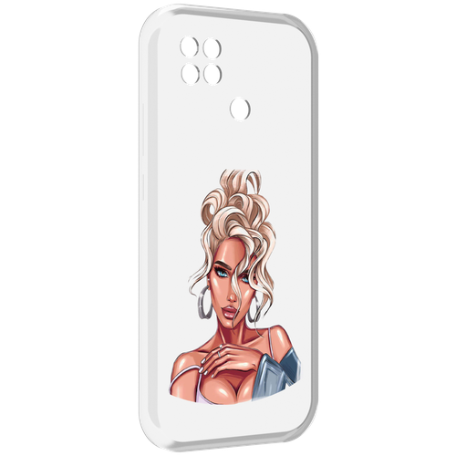 Чехол MyPads красивая-блондинка женский для Poco C40 задняя-панель-накладка-бампер