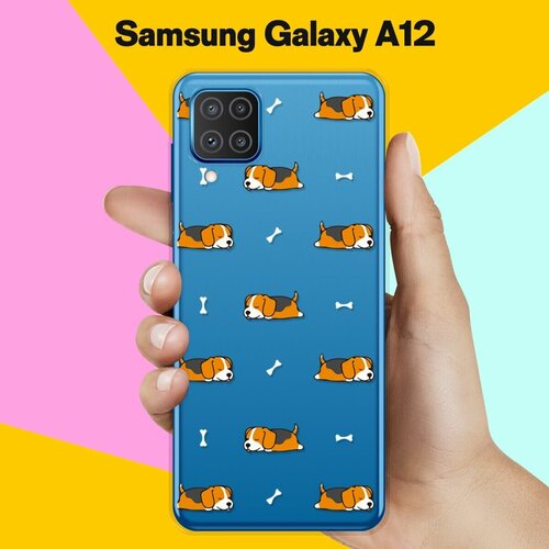 Силиконовый чехол Бигли спят на Samsung Galaxy A12 силиконовый чехол бигли спят на samsung galaxy s10