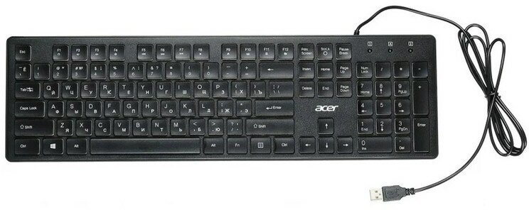 Клавиатура Acer OKW020, USB, черный