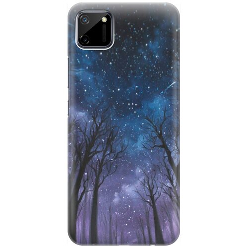 фото Ультратонкий силиконовый чехол-накладка для realme c11 с принтом "ночной лес" gosso