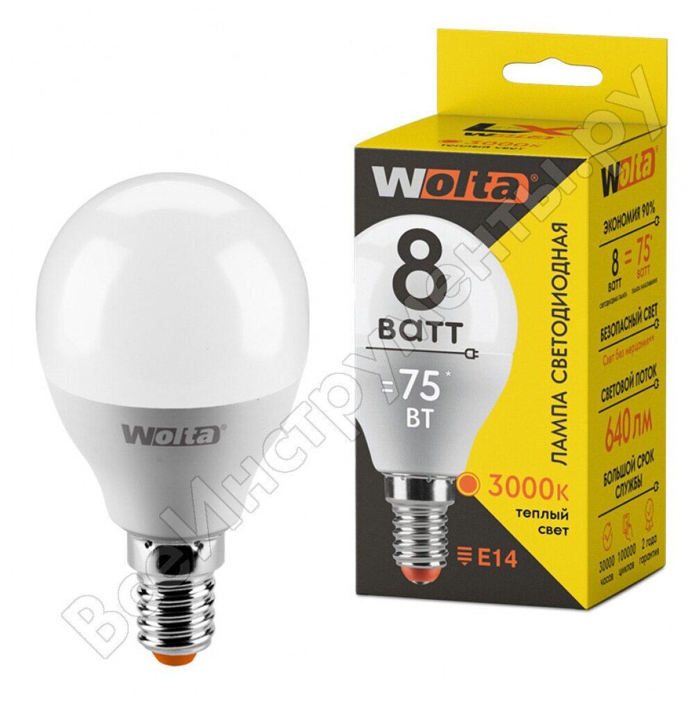 Светодиодная лампа Wolta 30Y45GL8E14