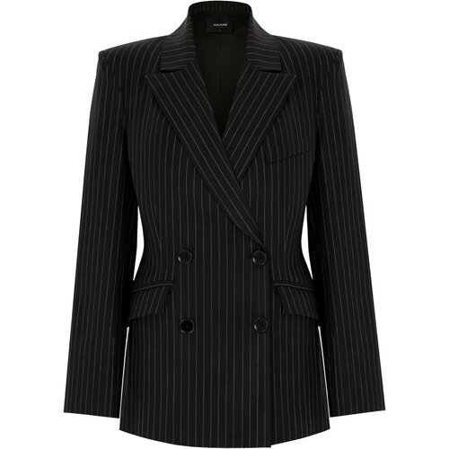 Пиджак женский приталенный черный в полоску BUBLIKAIM, S (42)