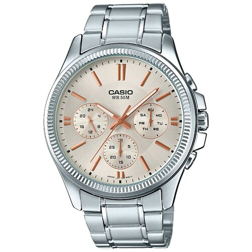 Наручные часы CASIO Collection MTP-1375D-7A2, серебряный, бежевый