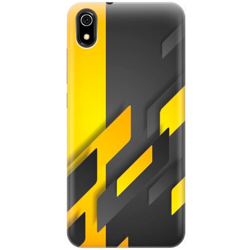фото Силиконовый чехол на xiaomi redmi 7a / сяоми редми 7а с принтом "черно-желтая абстракция" gosso