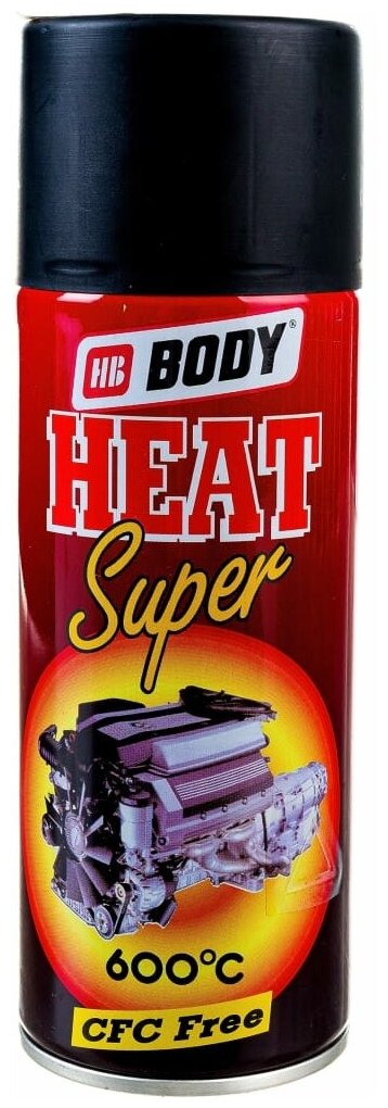 Краска-спрей HB BODY 420 HEAT SUPER (до 600С) 400мл Черная