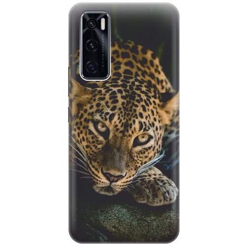 фото Ультратонкий силиконовый чехол-накладка для vivo v20 se с принтом "загадочный леопард" gosso