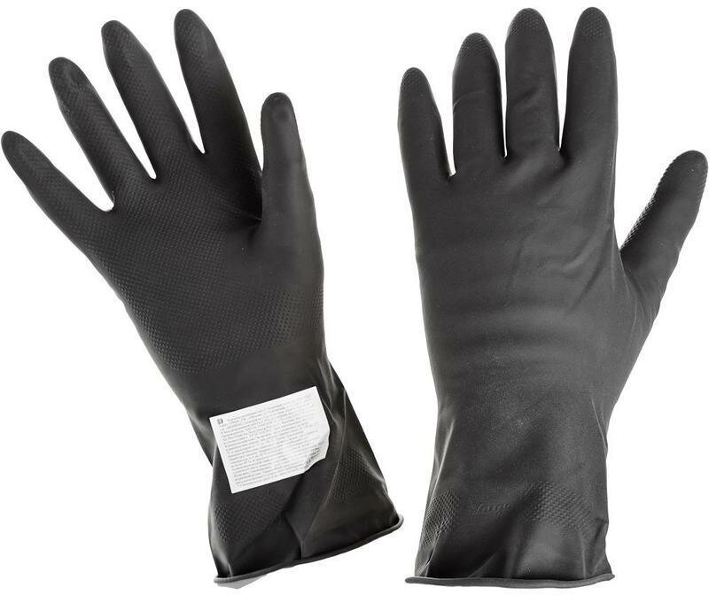 Перчатки защитные латексные КЩС тип 2, черные, размер 9 (L), 1 пара (К50Щ50)