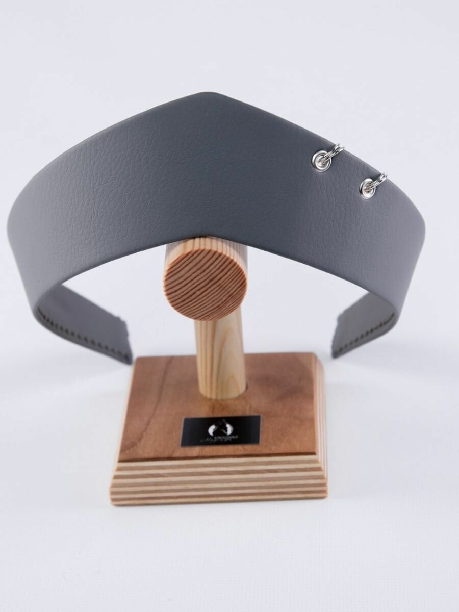 Современный ободок кокошник экокожа 4,5 см. серый — фото 1