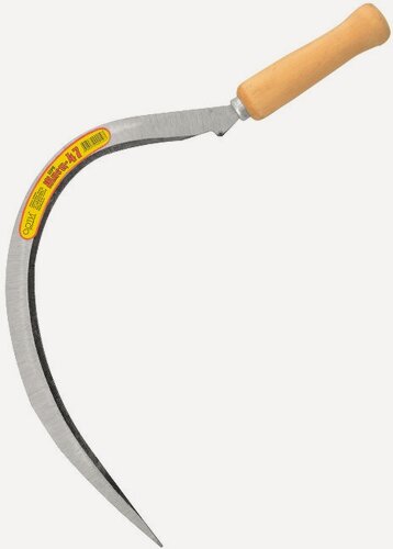 Изображение товара Серп садовый для травы металлический деревянный, лезвие `Жнец` 47 (Арти)