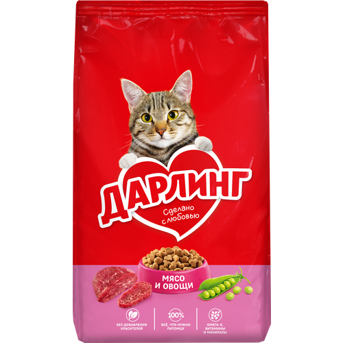 Дарлинг корм для кошек, с мясом и овощами 1,75 кг