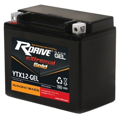 Мото аккумулятор RDrive eXtremal Gold YTX12-GEL 150x87x130