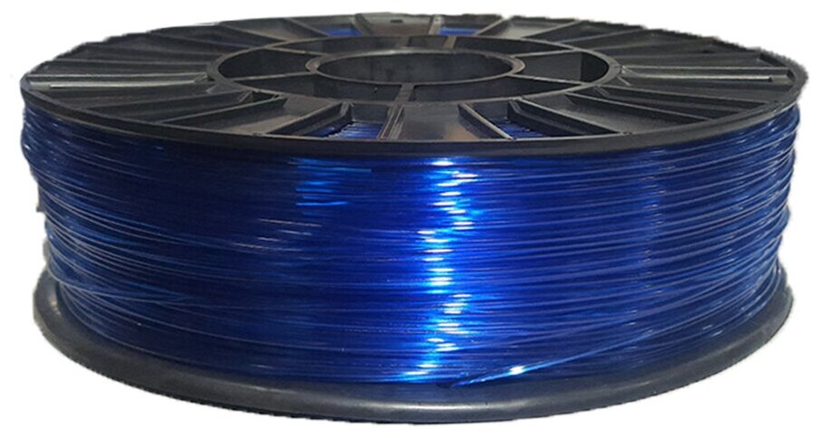 Пластик PETG для 3D принтера синий прозрачный Plastiq, 1.75мм, 300 метров