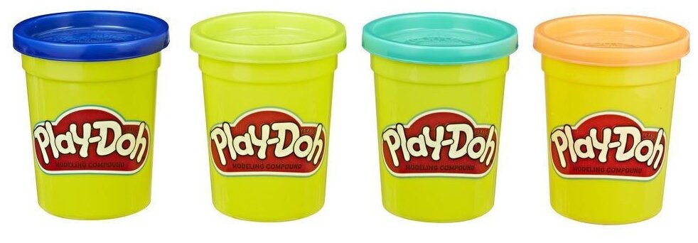 Масса для лепки Play-Doh Набор 4 банки, дикие цвета, 448 гр (E4867/B5517)