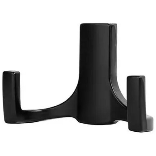 Крючок двойной настенный , мебельный, цвет- матовый черный, в комплекте 1 шт.