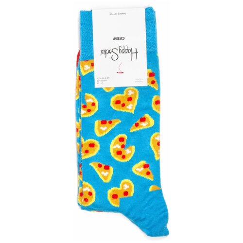 носки happy socks мужские носки с рисунками happy socks размер 36 40 черный оранжевый Носки Happy Socks Мужские носки с рисунками Happy Socks, размер 36-40, голубой, желтый