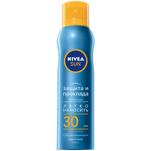 фото Nivea sun освежающий солнцезащитный спрей защита и прохлада spf 30 200 мл