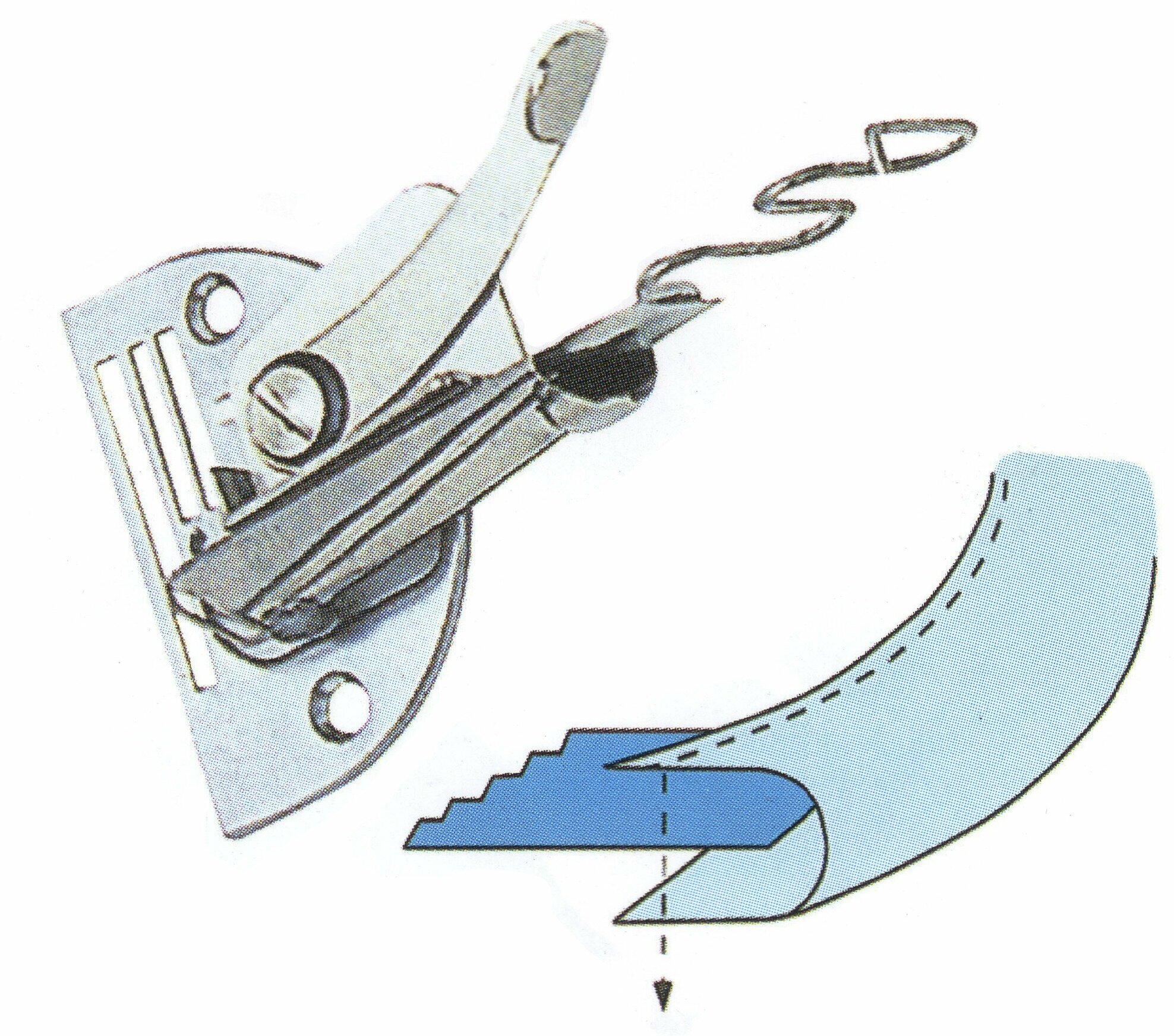 Окантователь в 2-а сложения S64 (вход 24 мм, выход 12 мм) для промышленной швейной машины. - фотография № 3