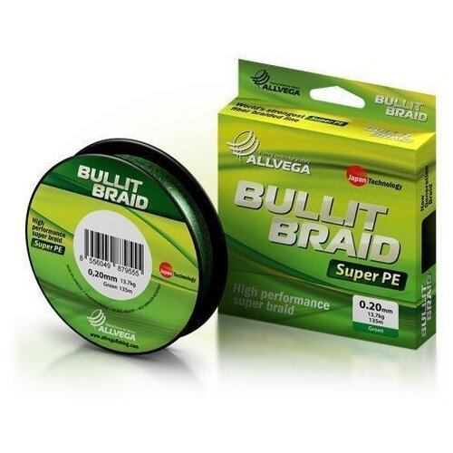 Леска плетеная ALLVEGA Bullit Braid dark green 0.26 135м