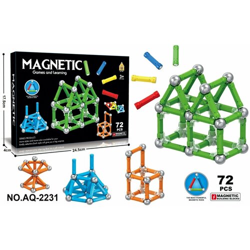 Конструктор магнитный 72 детали