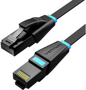 Vention Патч-корд прямой Ethernet UTP cat.6, RJ45, плоский сетевой кабель для ноутбука, роутера, кабель локальной сети, длина 8м, цвет черный