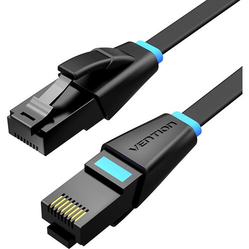 Vention Патч-корд прямой Ethernet UTP cat.6, RJ45, плоский сетевой кабель для ноутбука, роутера, кабель локальной сети, длина 8м, цвет черный vention патч корд прямой ethernet utp cat 6 rj45 сетевой кабель для ноутбука роутера кабель локальной сети длина 1 5 м цвет серый