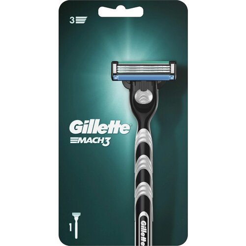 Gillette Mach3 мужская бритва, 1 кассета, с 3 лезвиями, прочнее, чем сталь, для точного бритья