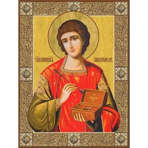 Икона святого великомученика Пантелеимона на дереве житие и чудеса святого великомученика пантелеимона